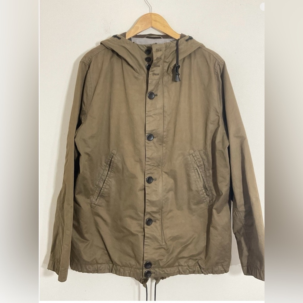 ZARA Man HOODED JACKET Drawstring Long Sleeve Xtra Large Brown